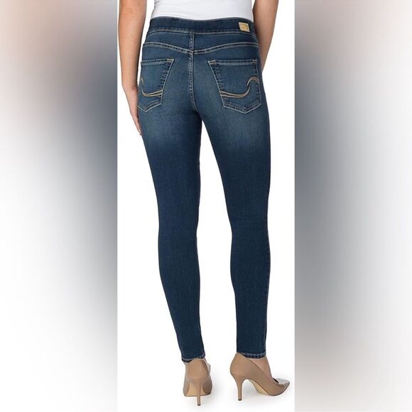 Signature by Levi Strauss Dark Blue Women Totally Slimming Pull On Skinny 4M. - Picture 2 of 13